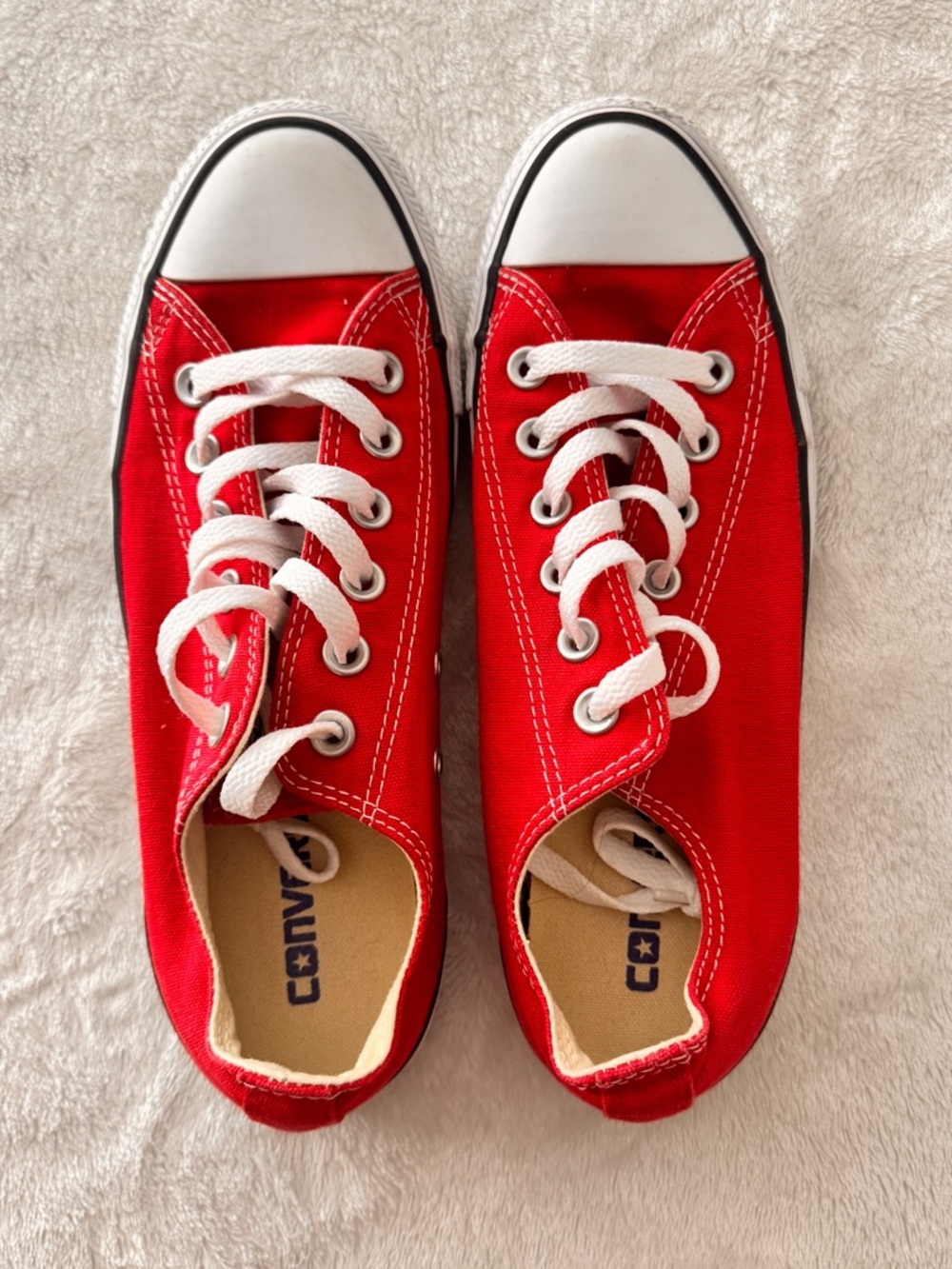 Red Converse Canvas Low-Top Sneakers Women’s 8 - Picture 3 of 7